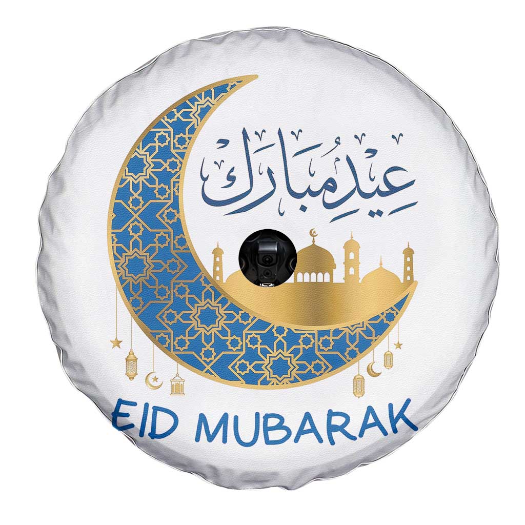 Eid Mubarak Crescent Moon Mosque Spare Tire Cover Arabic Calligraphy Islamic Celebration Gift