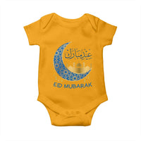 Eid Mubarak Crescent Moon Mosque Baby Onesie Arabic Calligraphy Islamic Celebration Gift