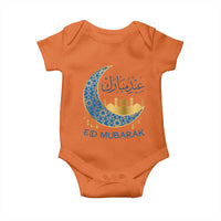 Eid Mubarak Crescent Moon Mosque Baby Onesie Arabic Calligraphy Islamic Celebration Gift