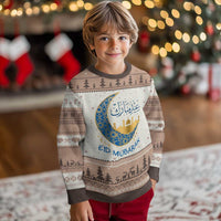 Eid Mubarak Crescent Moon Mosque Ugly Christmas Sweater Arabic Calligraphy Islamic Celebration Gift
