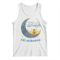 Eid Mubarak Crescent Moon Mosque Tank Top Arabic Calligraphy Islamic Celebration Gift