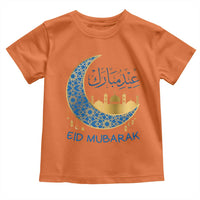 Eid Mubarak Crescent Moon Mosque Toddler T Shirt Arabic Calligraphy Islamic Celebration Gift