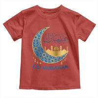 Eid Mubarak Crescent Moon Mosque Toddler T Shirt Arabic Calligraphy Islamic Celebration Gift
