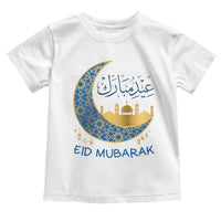 Eid Mubarak Crescent Moon Mosque Toddler T Shirt Arabic Calligraphy Islamic Celebration Gift