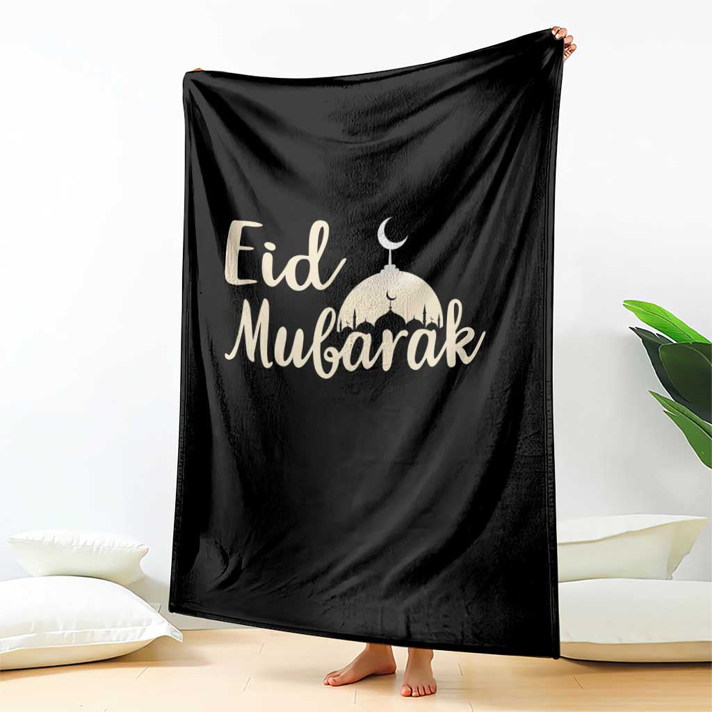Eid Mubarak Mosque Silhouette Throw Blanket Islamic Holiday Celebration