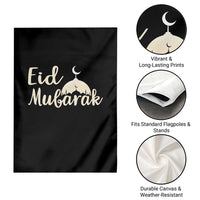 Eid Mubarak Mosque Silhouette Garden Flag Islamic Holiday Celebration