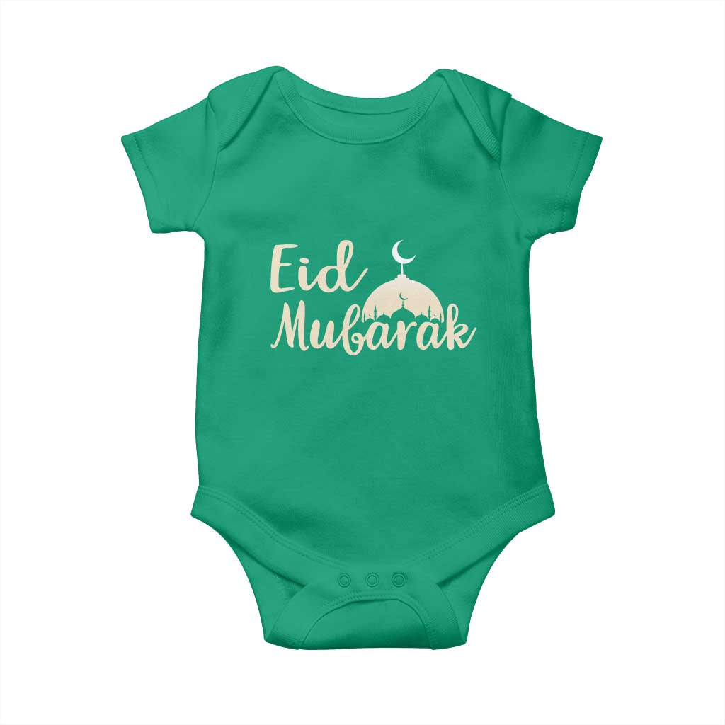 Eid Mubarak Mosque Silhouette Baby Onesie Islamic Holiday Celebration