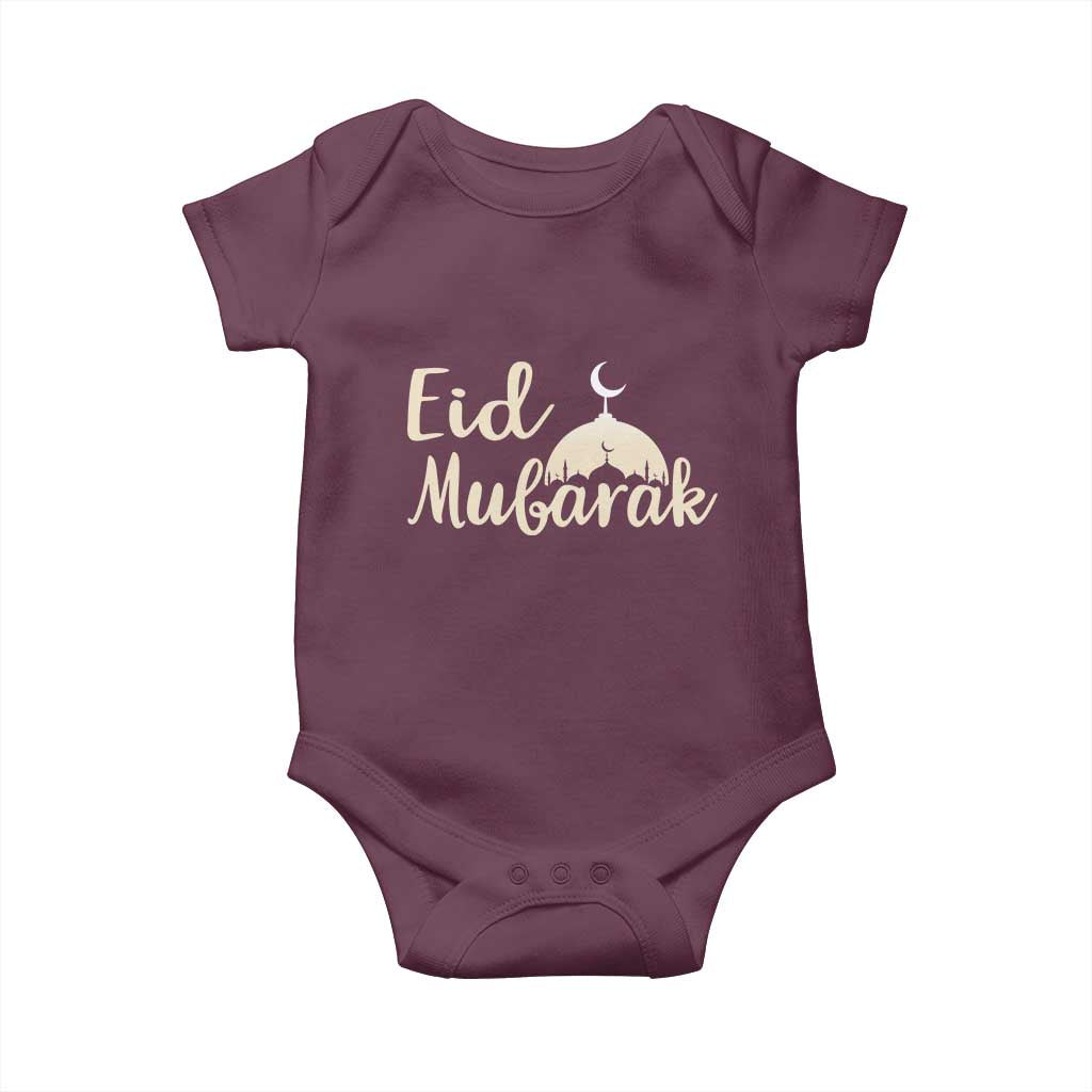 Eid Mubarak Mosque Silhouette Baby Onesie Islamic Holiday Celebration