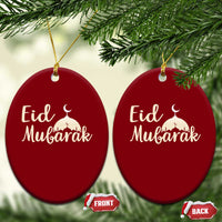 Eid Mubarak Mosque Silhouette Ceramic Ornament Islamic Holiday Celebration