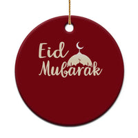 Eid Mubarak Mosque Silhouette Ceramic Ornament Islamic Holiday Celebration