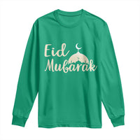 Eid Mubarak Mosque Silhouette Long Sleeve Shirt Islamic Holiday Celebration