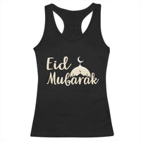 Eid Mubarak Mosque Silhouette Racerback Tank Top Islamic Holiday Celebration
