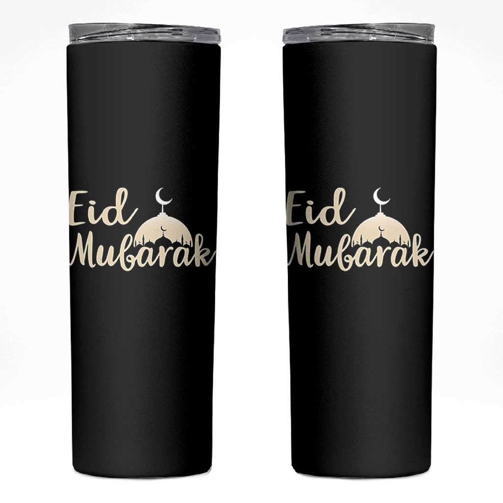 Eid Mubarak Mosque Silhouette Skinny Tumbler Islamic Holiday Celebration