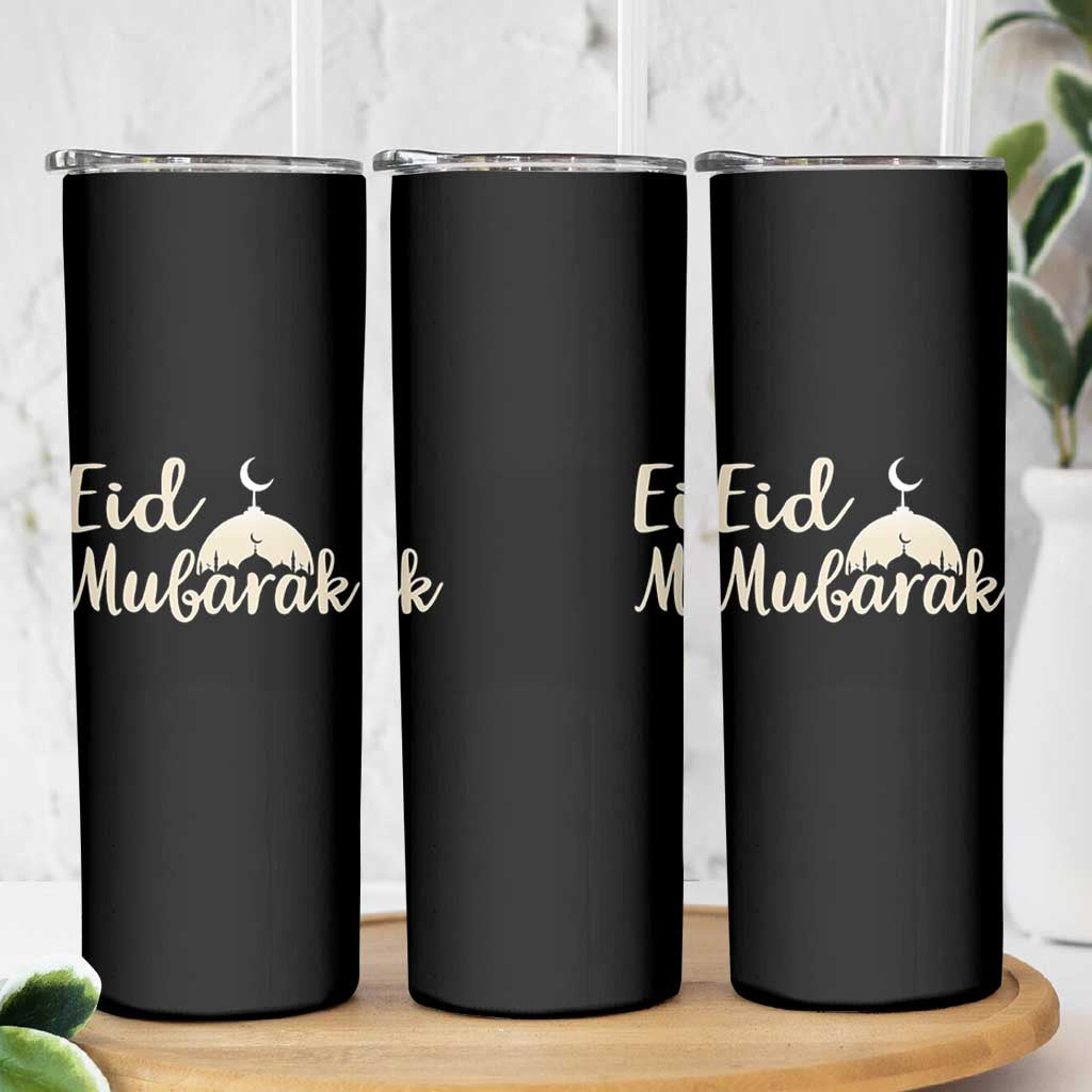 Eid Mubarak Mosque Silhouette Skinny Tumbler Islamic Holiday Celebration