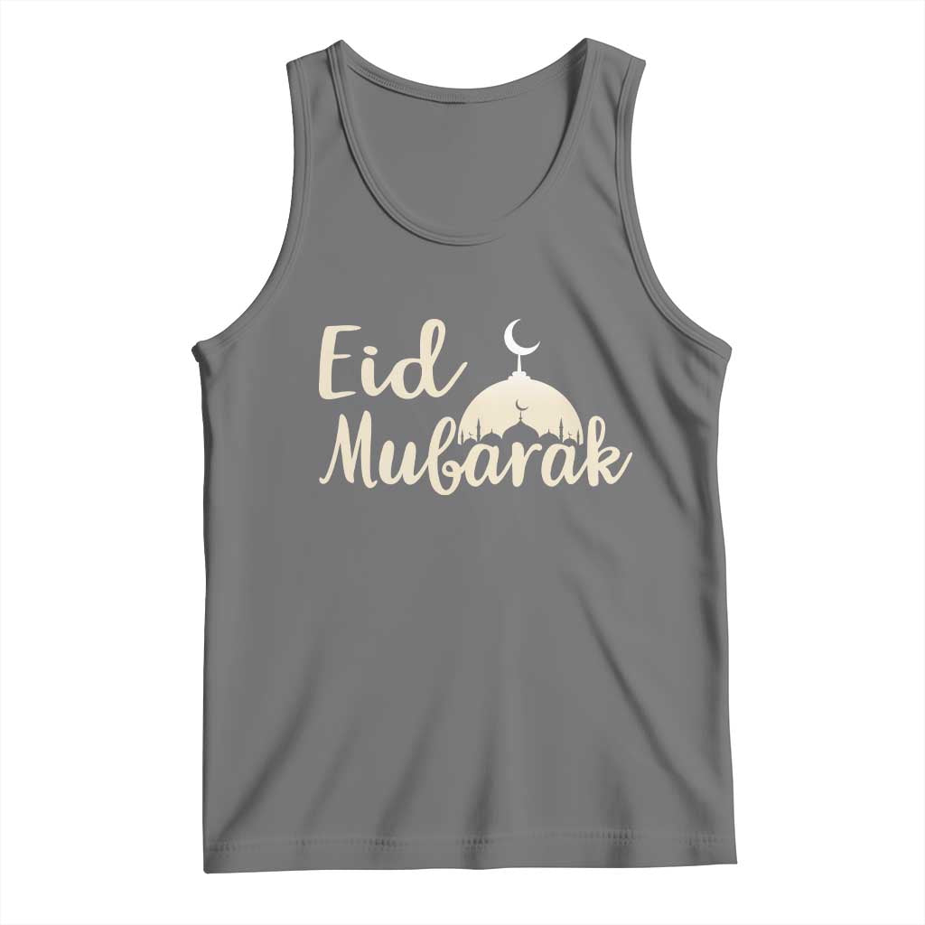 Eid Mubarak Mosque Silhouette Tank Top Islamic Holiday Celebration