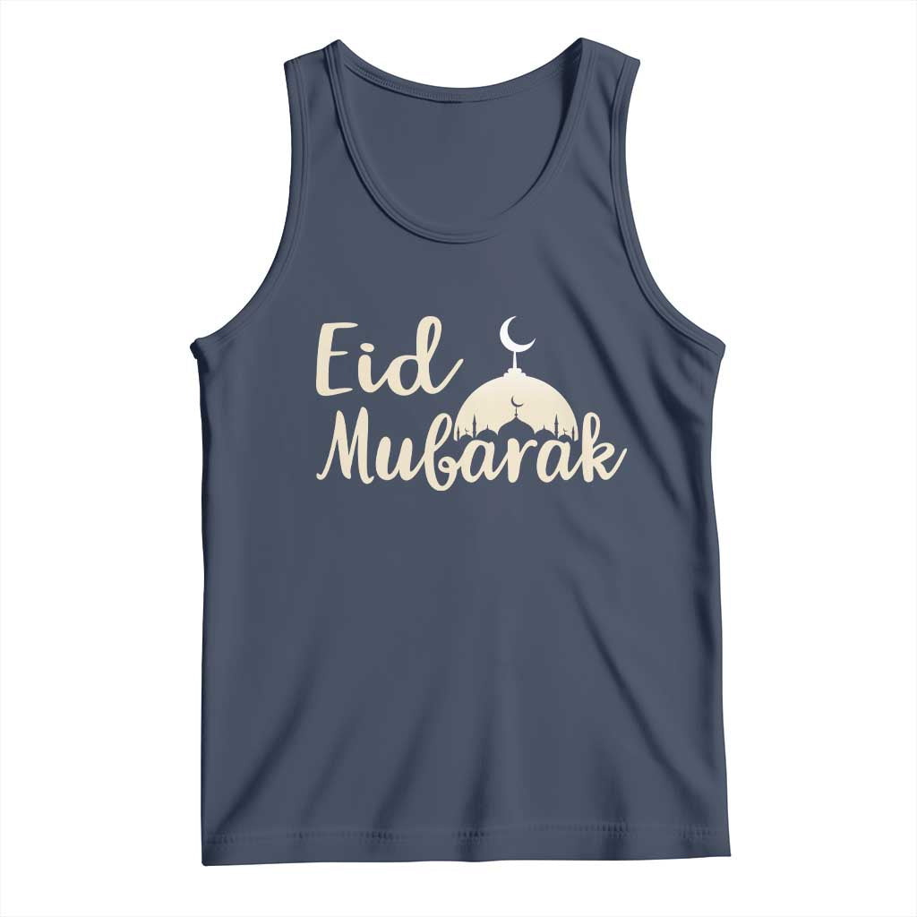 Eid Mubarak Mosque Silhouette Tank Top Islamic Holiday Celebration