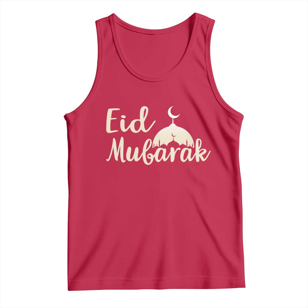 Eid Mubarak Mosque Silhouette Tank Top Islamic Holiday Celebration