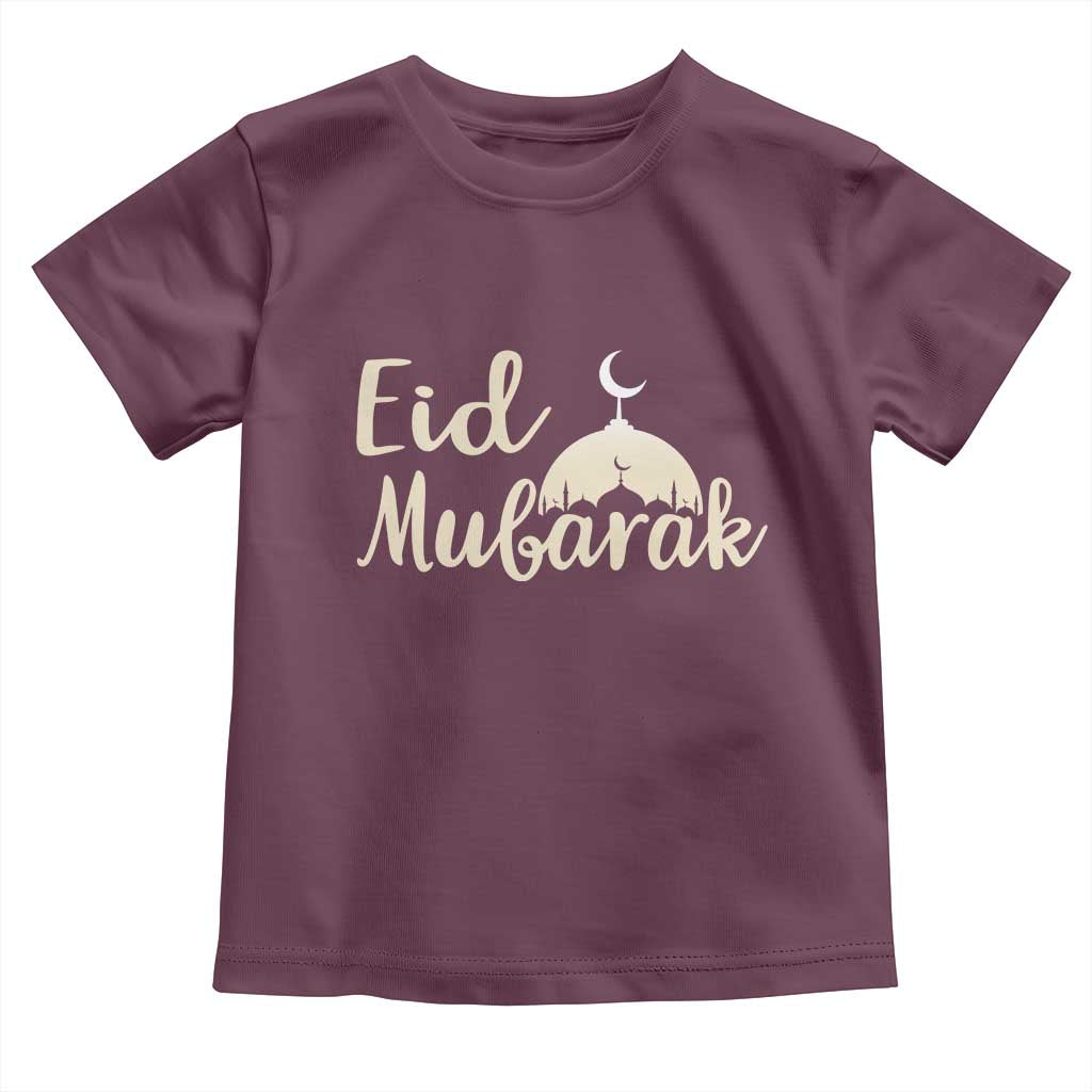 Eid Mubarak Mosque Silhouette Toddler T Shirt Islamic Holiday Celebration
