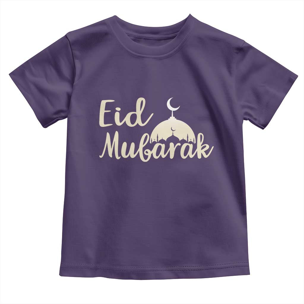 Eid Mubarak Mosque Silhouette Toddler T Shirt Islamic Holiday Celebration