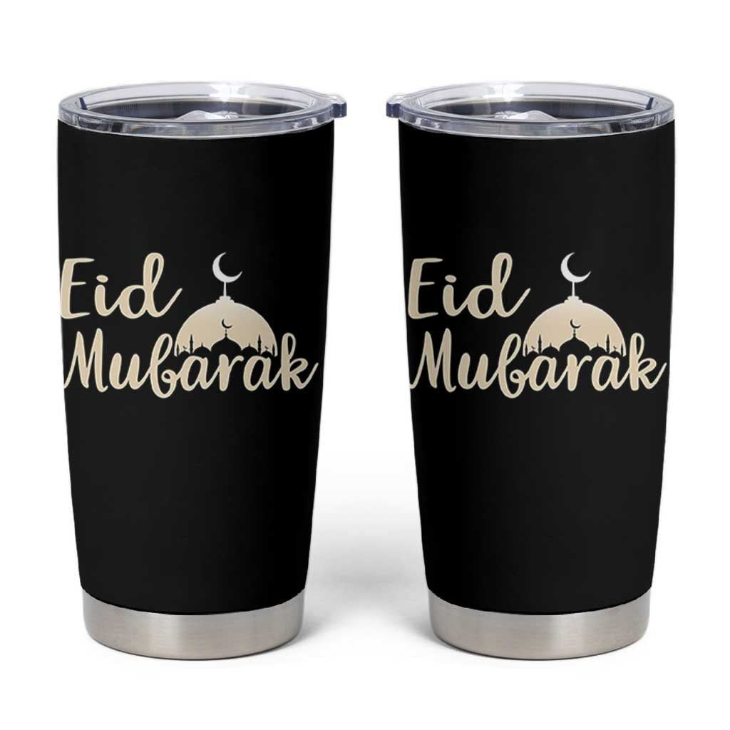 Eid Mubarak Mosque Silhouette Tumbler Cup Islamic Holiday Celebration
