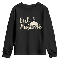 Eid Mubarak Mosque Silhouette Youth Sweatshirt Islamic Holiday Celebration