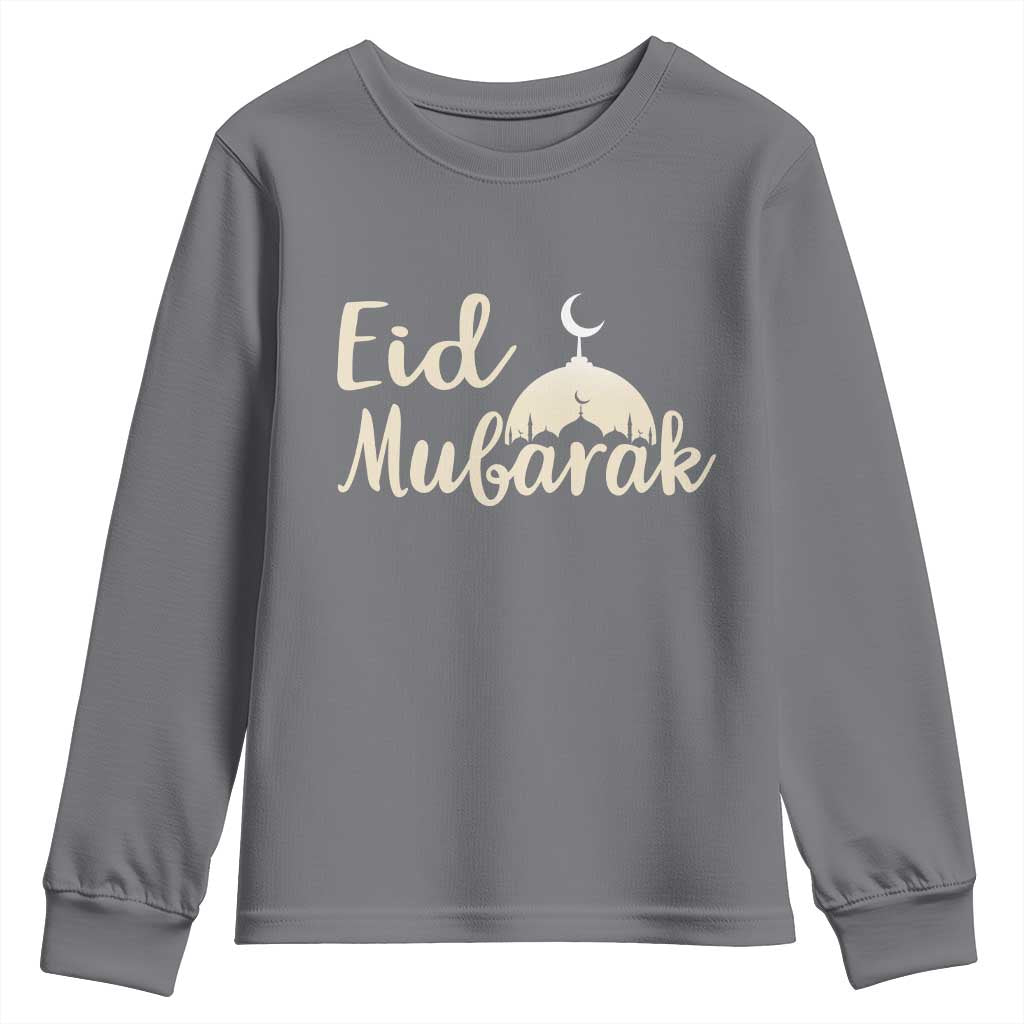 Eid Mubarak Mosque Silhouette Youth Sweatshirt Islamic Holiday Celebration
