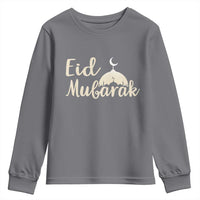 Eid Mubarak Mosque Silhouette Youth Sweatshirt Islamic Holiday Celebration