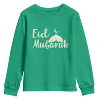 Eid Mubarak Mosque Silhouette Youth Sweatshirt Islamic Holiday Celebration