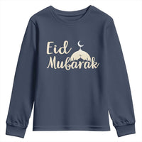 Eid Mubarak Mosque Silhouette Youth Sweatshirt Islamic Holiday Celebration
