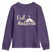 Eid Mubarak Mosque Silhouette Youth Sweatshirt Islamic Holiday Celebration