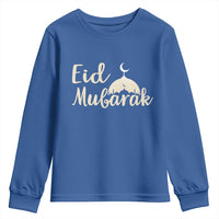 Eid Mubarak Mosque Silhouette Youth Sweatshirt Islamic Holiday Celebration