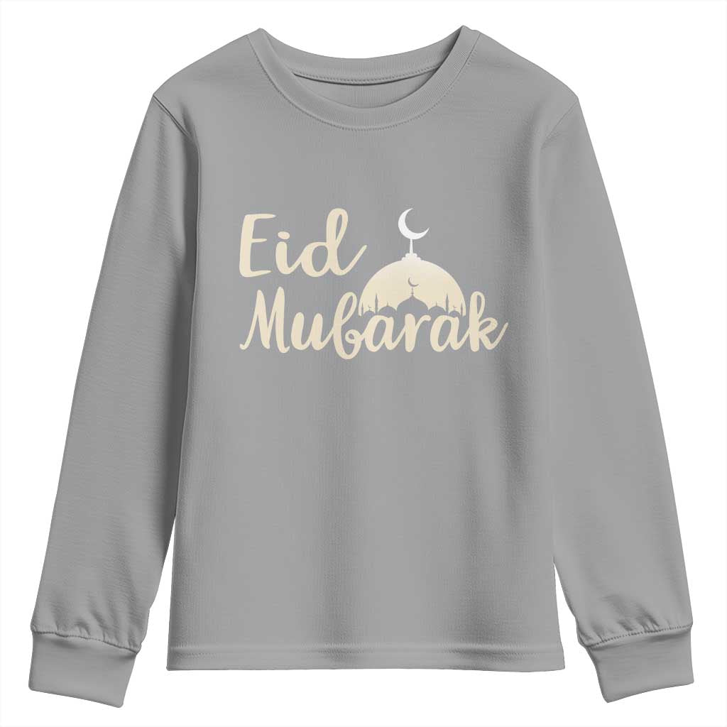 Eid Mubarak Mosque Silhouette Youth Sweatshirt Islamic Holiday Celebration