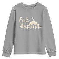 Eid Mubarak Mosque Silhouette Youth Sweatshirt Islamic Holiday Celebration