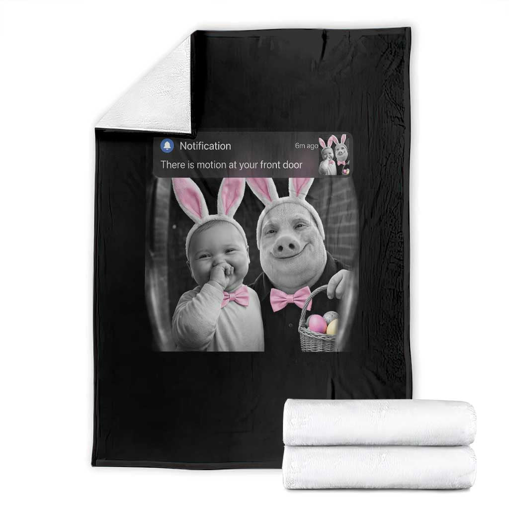 Funny Easter AI Baby with John Pork Meme Throw Blanket There Is Motion at Your Front Door Notification Humor