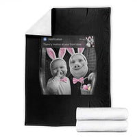 Funny Easter AI Baby with John Pork Meme Throw Blanket There Is Motion at Your Front Door Notification Humor