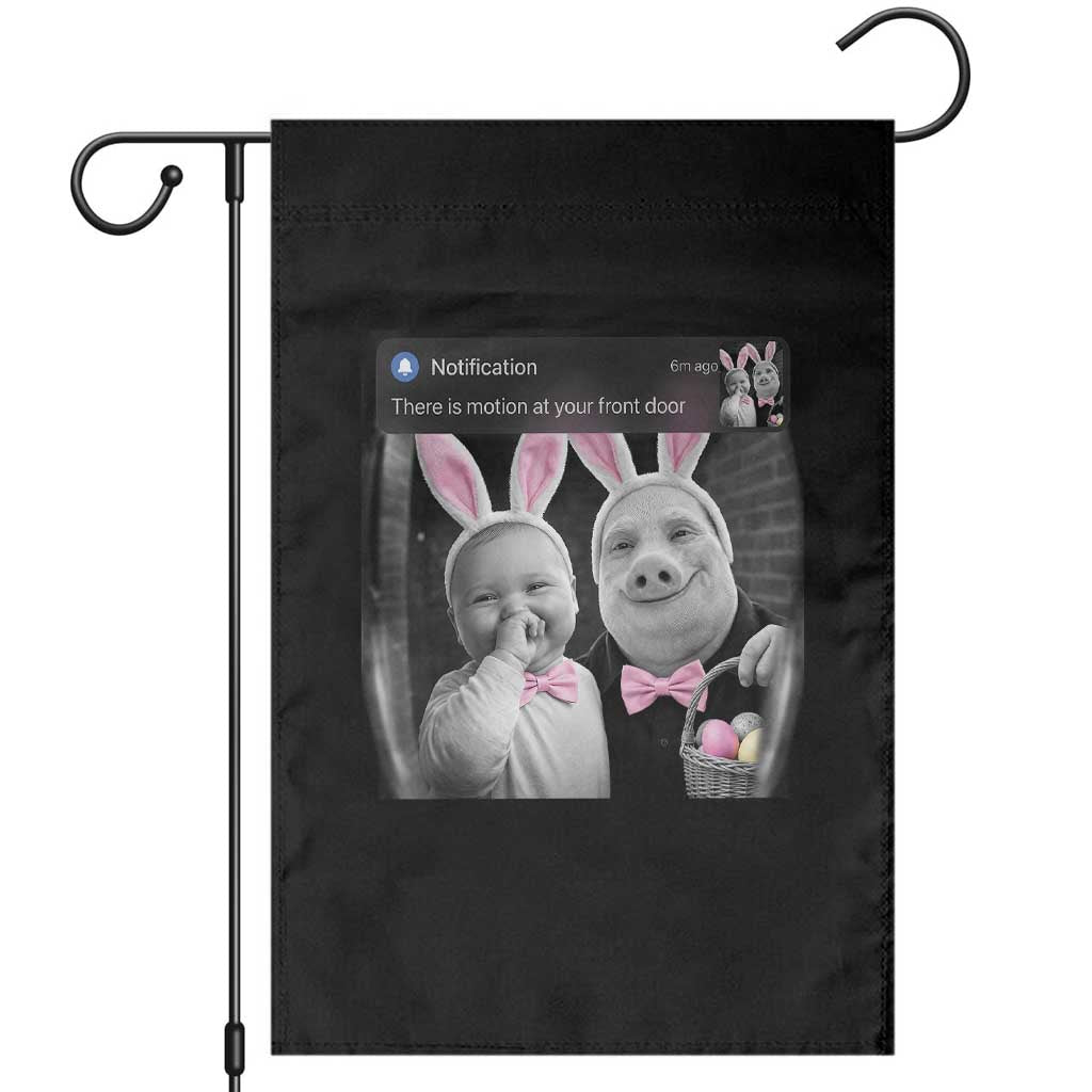 Funny Easter AI Baby with John Pork Meme Garden Flag There Is Motion at Your Front Door Notification Humor