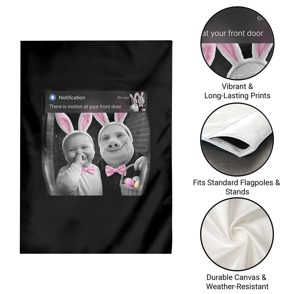 Funny Easter AI Baby with John Pork Meme Garden Flag There Is Motion at Your Front Door Notification Humor