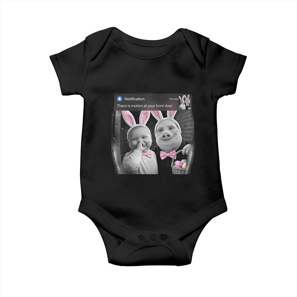 Funny Easter AI Baby with John Pork Meme Baby Onesie There Is Motion at Your Front Door Notification Humor
