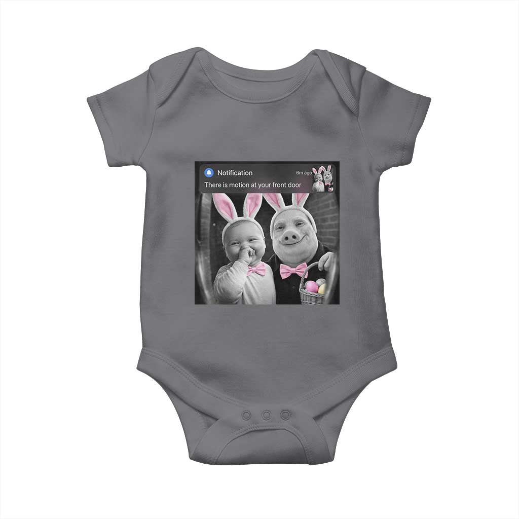 Funny Easter AI Baby with John Pork Meme Baby Onesie There Is Motion at Your Front Door Notification Humor