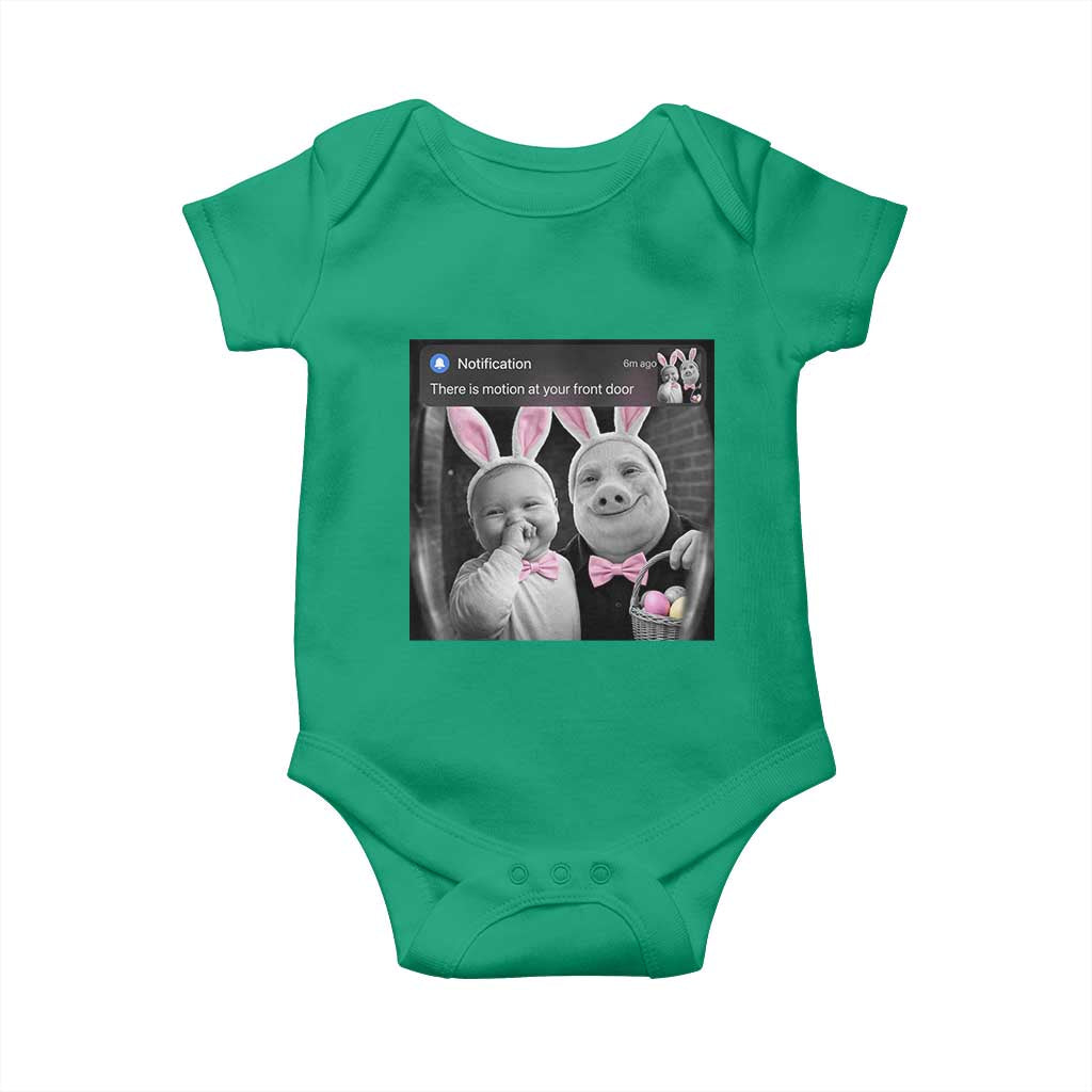 Funny Easter AI Baby with John Pork Meme Baby Onesie There Is Motion at Your Front Door Notification Humor