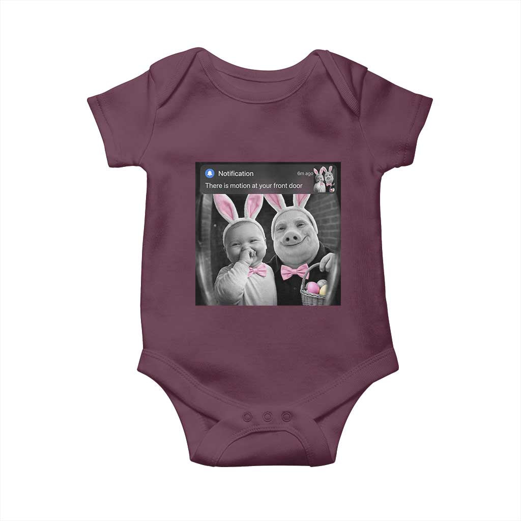 Funny Easter AI Baby with John Pork Meme Baby Onesie There Is Motion at Your Front Door Notification Humor