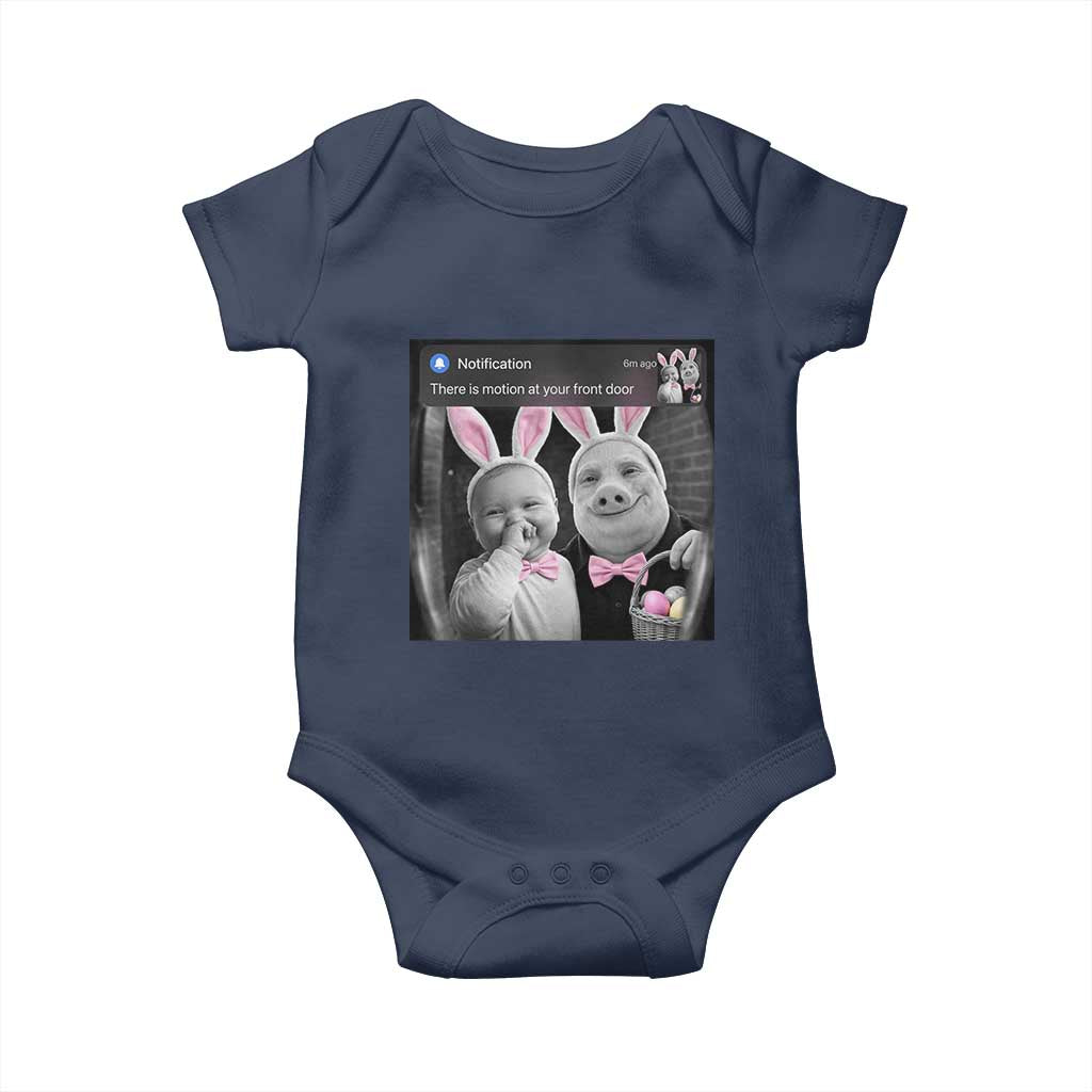 Funny Easter AI Baby with John Pork Meme Baby Onesie There Is Motion at Your Front Door Notification Humor
