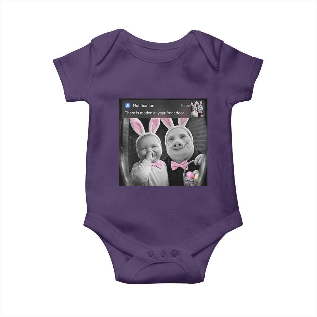 Funny Easter AI Baby with John Pork Meme Baby Onesie There Is Motion at Your Front Door Notification Humor