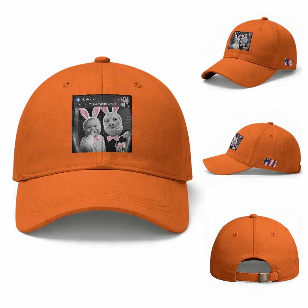 Funny Easter AI Baby with John Pork Meme Baseball Cap There Is Motion at Your Front Door Notification Humor