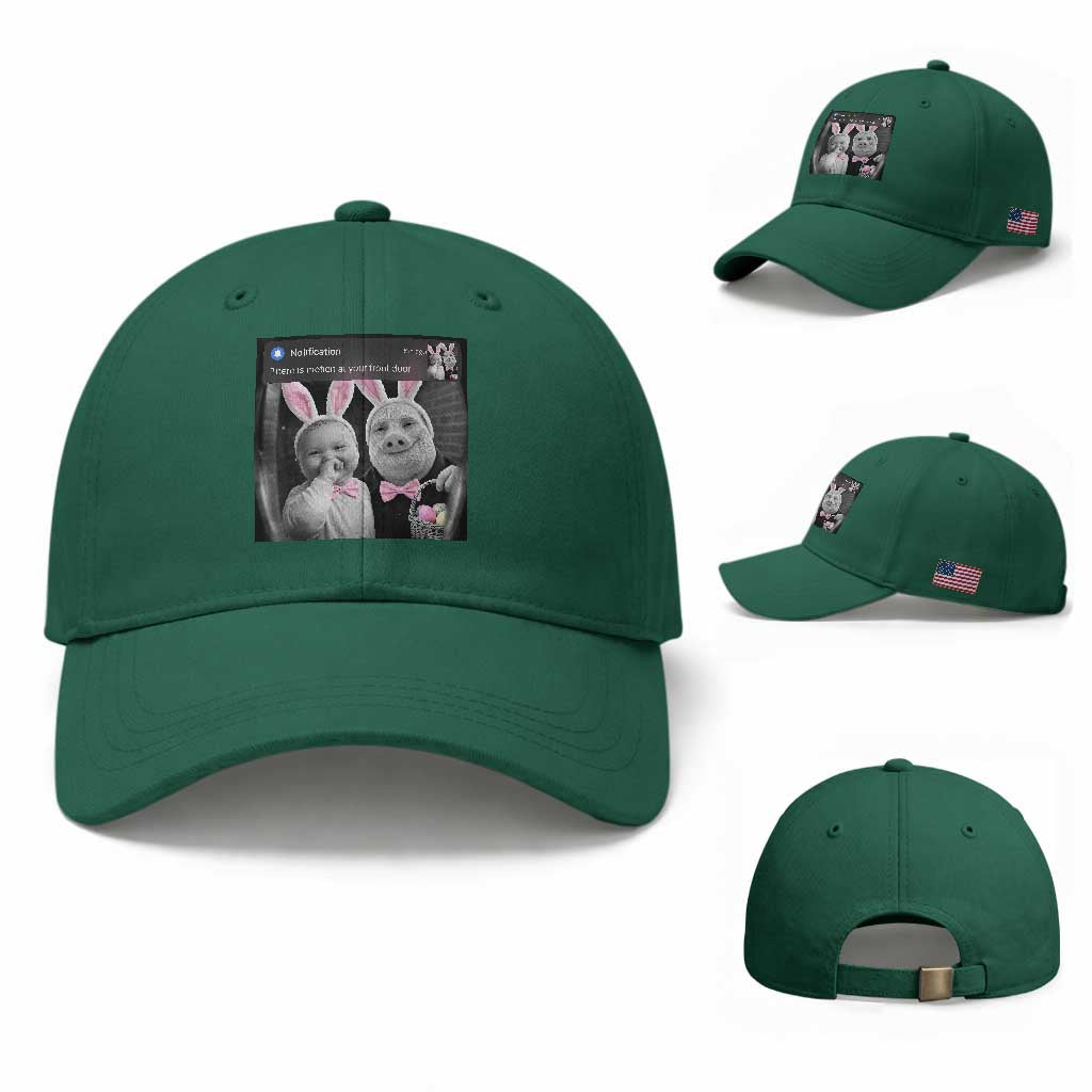 Funny Easter AI Baby with John Pork Meme Baseball Cap There Is Motion at Your Front Door Notification Humor