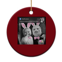 Funny Easter AI Baby with John Pork Meme Ceramic Ornament There Is Motion at Your Front Door Notification Humor