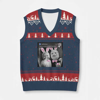 Funny Easter AI Baby with John Pork Meme V-Neck Knit Sweater Vest There Is Motion at Your Front Door Notification Humor