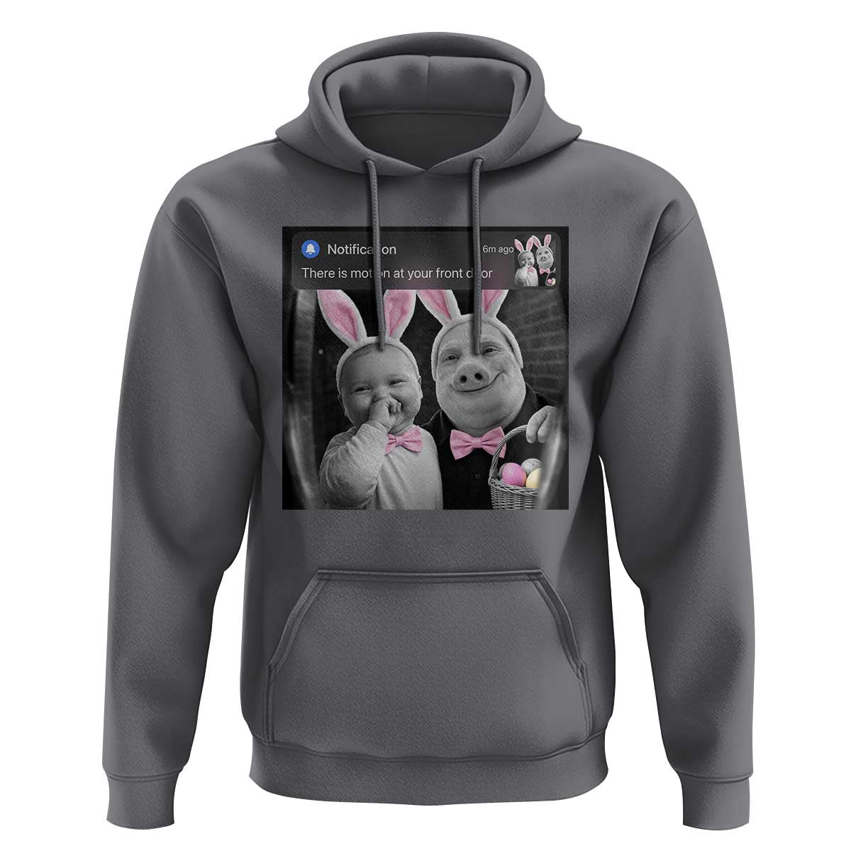Funny Easter AI Baby with John Pork Meme Hoodie There Is Motion at Your Front Door Notification Humor