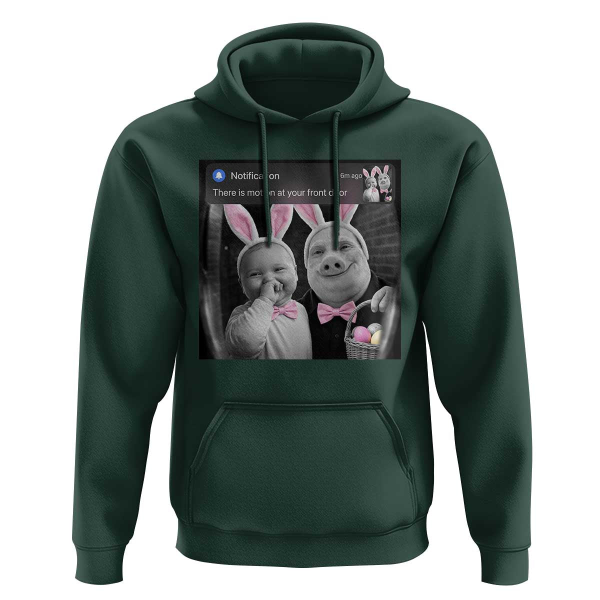 Funny Easter AI Baby with John Pork Meme Hoodie There Is Motion at Your Front Door Notification Humor
