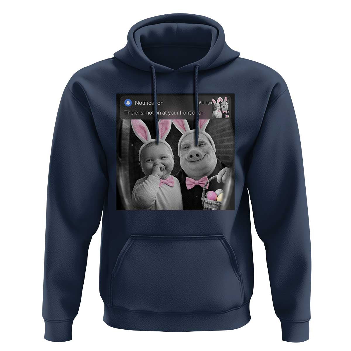 Funny Easter AI Baby with John Pork Meme Hoodie There Is Motion at Your Front Door Notification Humor